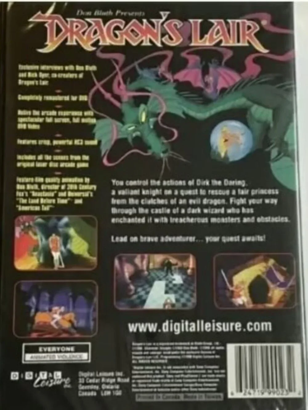 Dragon's Lair DVD Game ~ Play Station 2 Compatible ~ Brand New/Sealed!